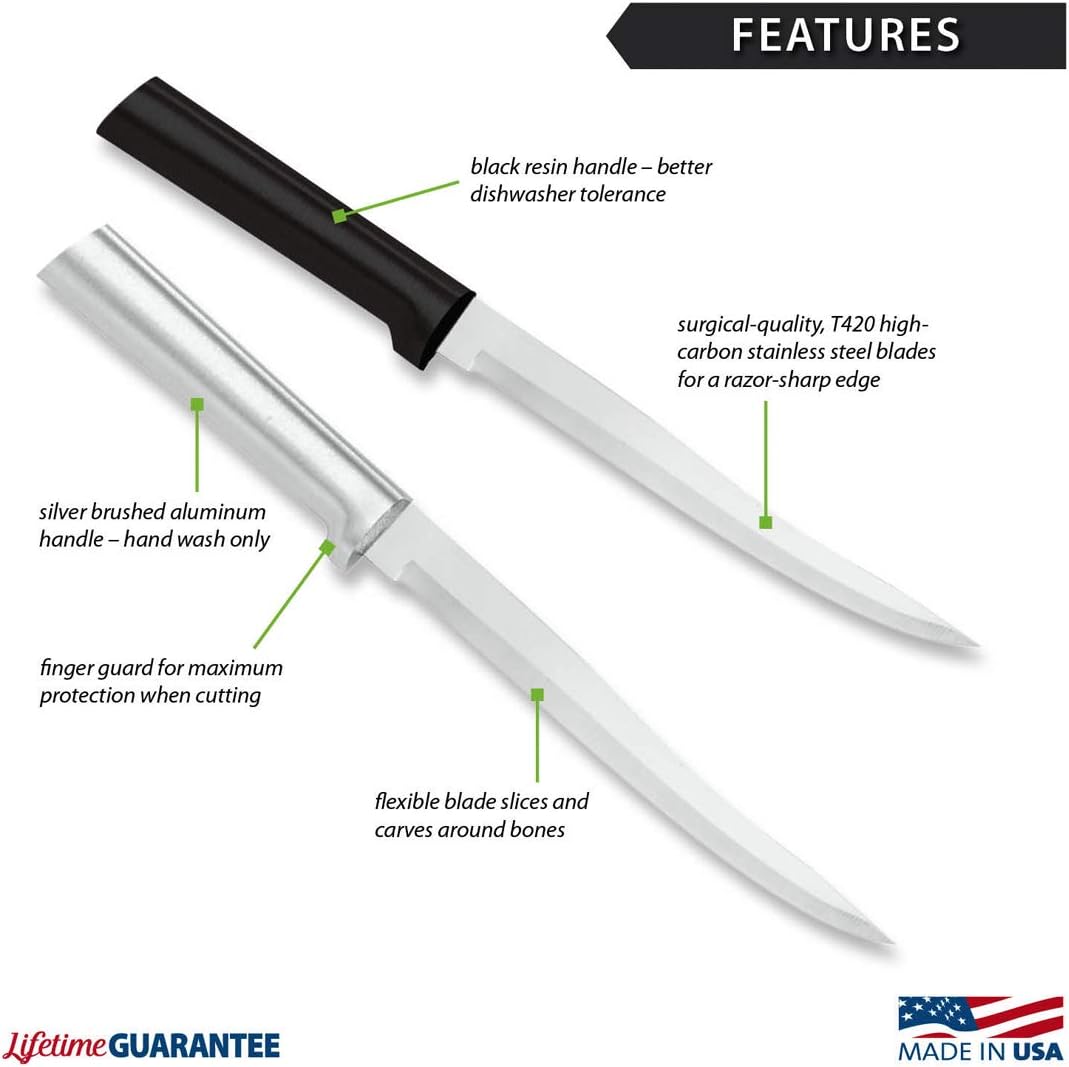 Rada Cutlery Carver Boning Knife (R108), 6.63" Stainless Steel Blade, Silver Handle