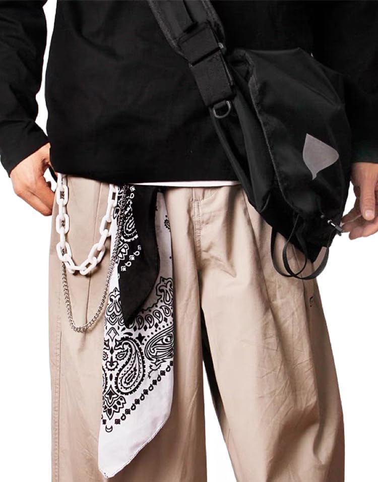 Punk Hip Hop Jean Pants Chain Belt Waist Chains Bandana Acrylic Keychain