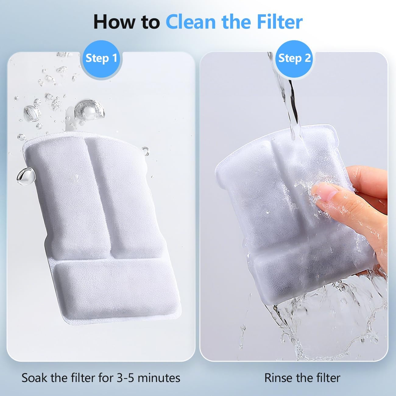 6 Pack Filters for Cat Water Fountain, Compatible with 2.5L Cat Water Fountain for CH-IWD004