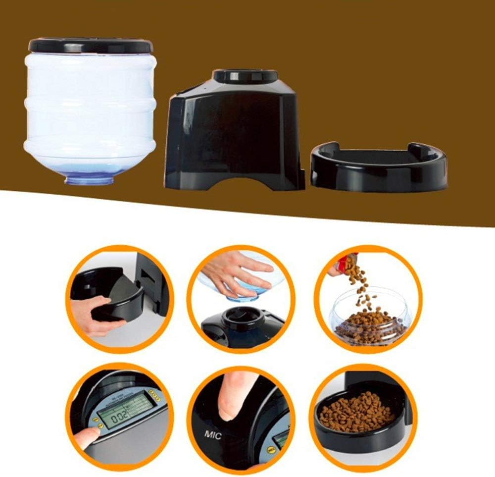 Automatic Pet Feeder for Cats Dog Electric Dry Food Dispenser Water Fountain 5.5L LCD Screen Timer Voice Recording Pet Product