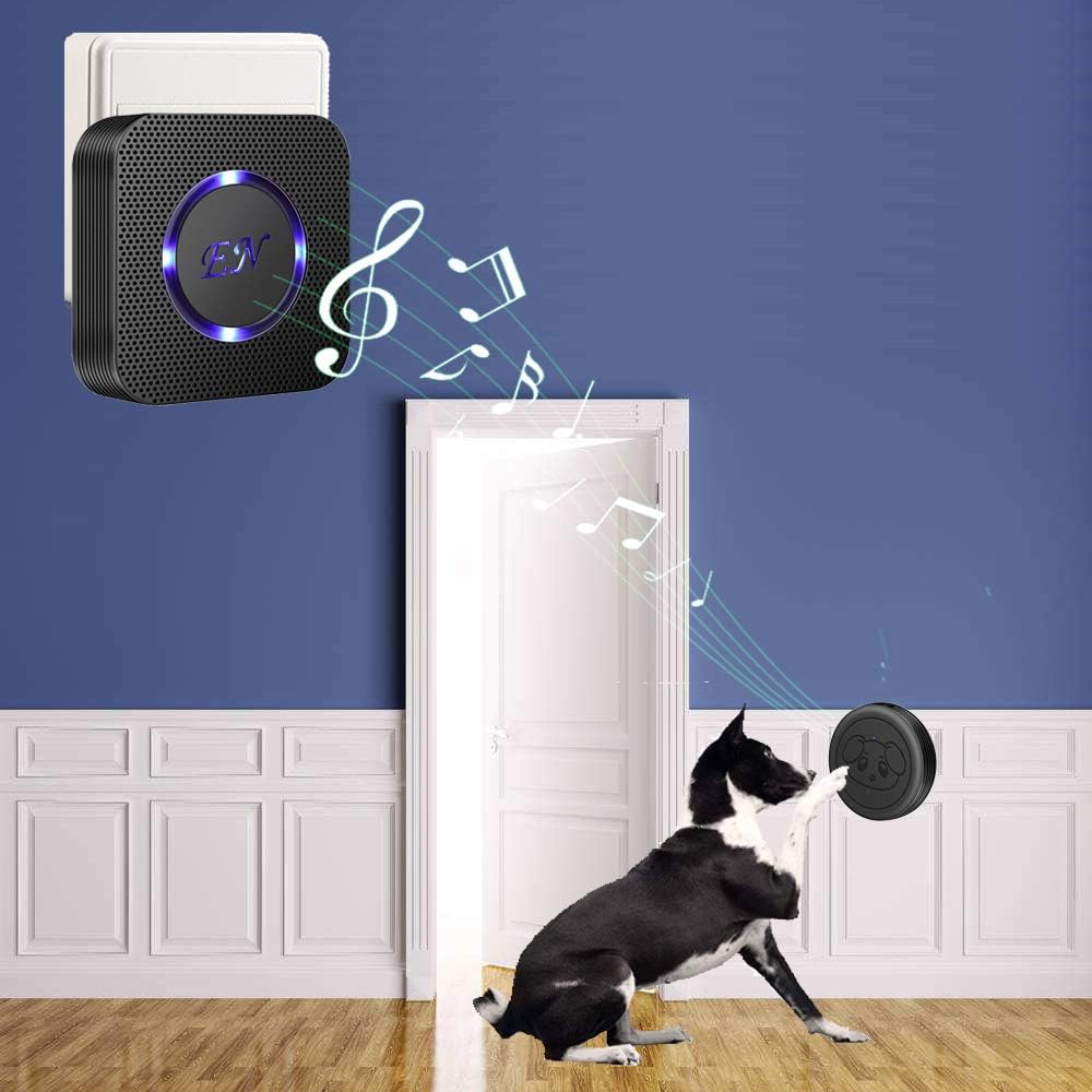 EverNary Dog Door Bell Wireless Doggie Doorbells for Potty Training with Waterproof Touch Button Dog Bells Included 2 Receiver and 3 Transmitters