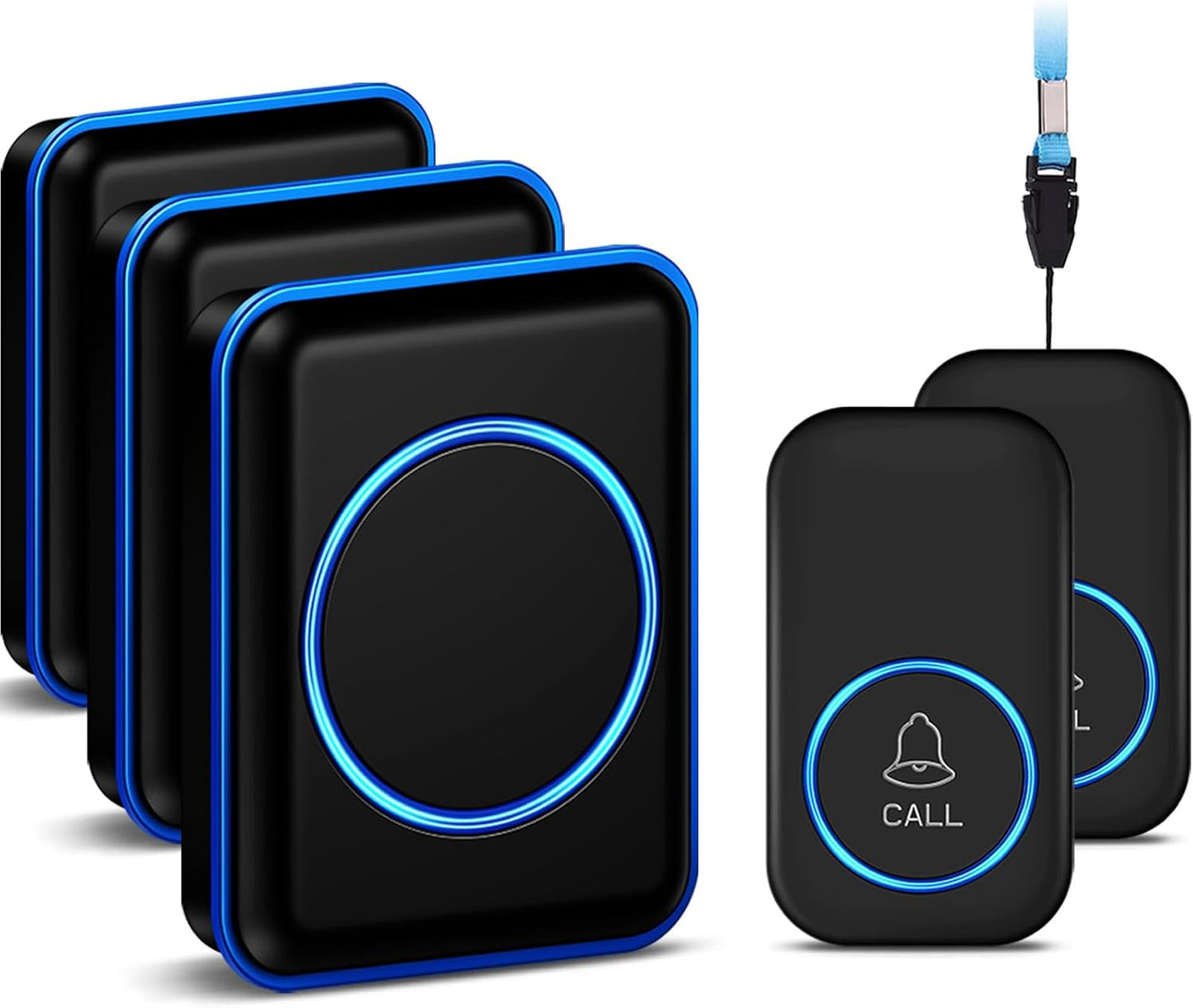 Caregiver Pager, FullHouse Wireless Call Button 1000+ Feet, SOS Alert Nurse Calling Elderly Fall Help System for Patient/Disabled Monitoring at Home, IP55 Waterproof