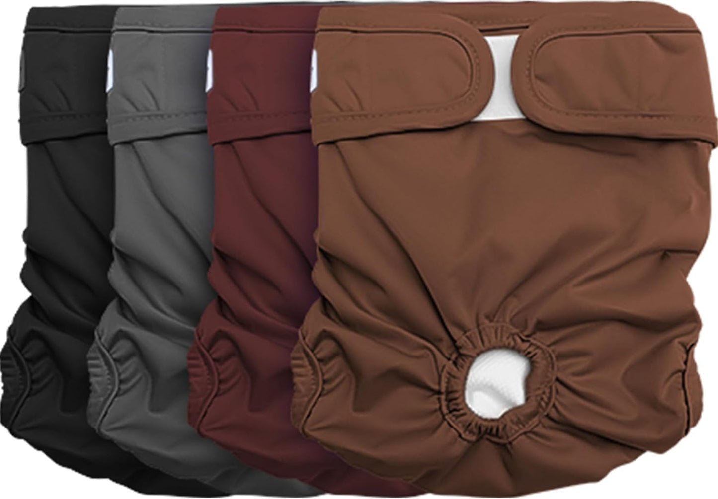 Reusable Female Dog Diapers for Medium Dogs,(4 Pack) Easy Absorbent Large Doggie Diapers for Peeing,in Heat,Doggie Period Panties,Dark Colors,L