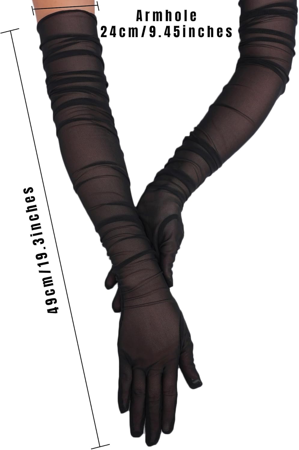 Avidlove Women's Long Sheer Gloves Tulle Mesh Gloves 1920s Wedding Opera Tea Party Dance Glove