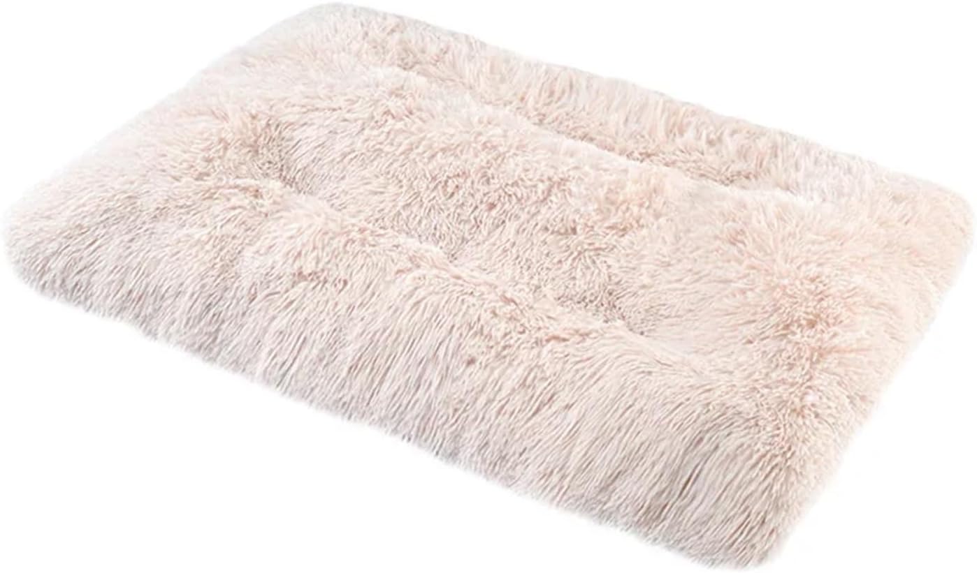 Soft Dog Beds House Soft Long Plush Best Pet Dog Bed for Dogs Basket Pet Products Cushion Cat Bed Cat Mat Animals Sleeping Sofa(Beige Brown,65x48cm)