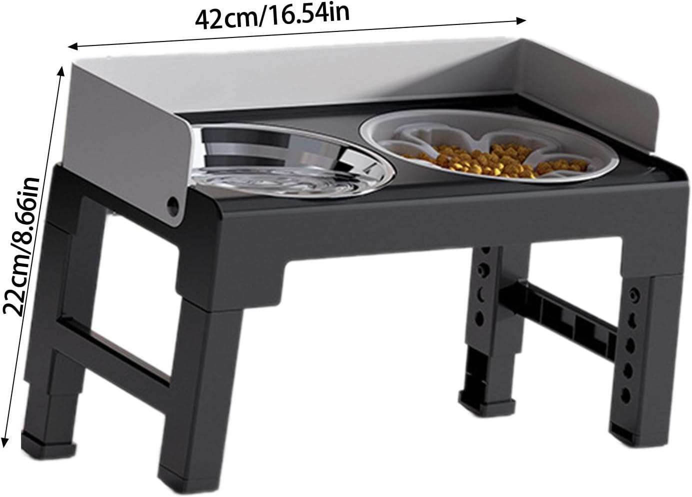 Automatic Pet Feeders Height Adjustable Slow Feeder Detachable Drinking Bowl Slow Down Eating Adjustable Pet Feeders Stand