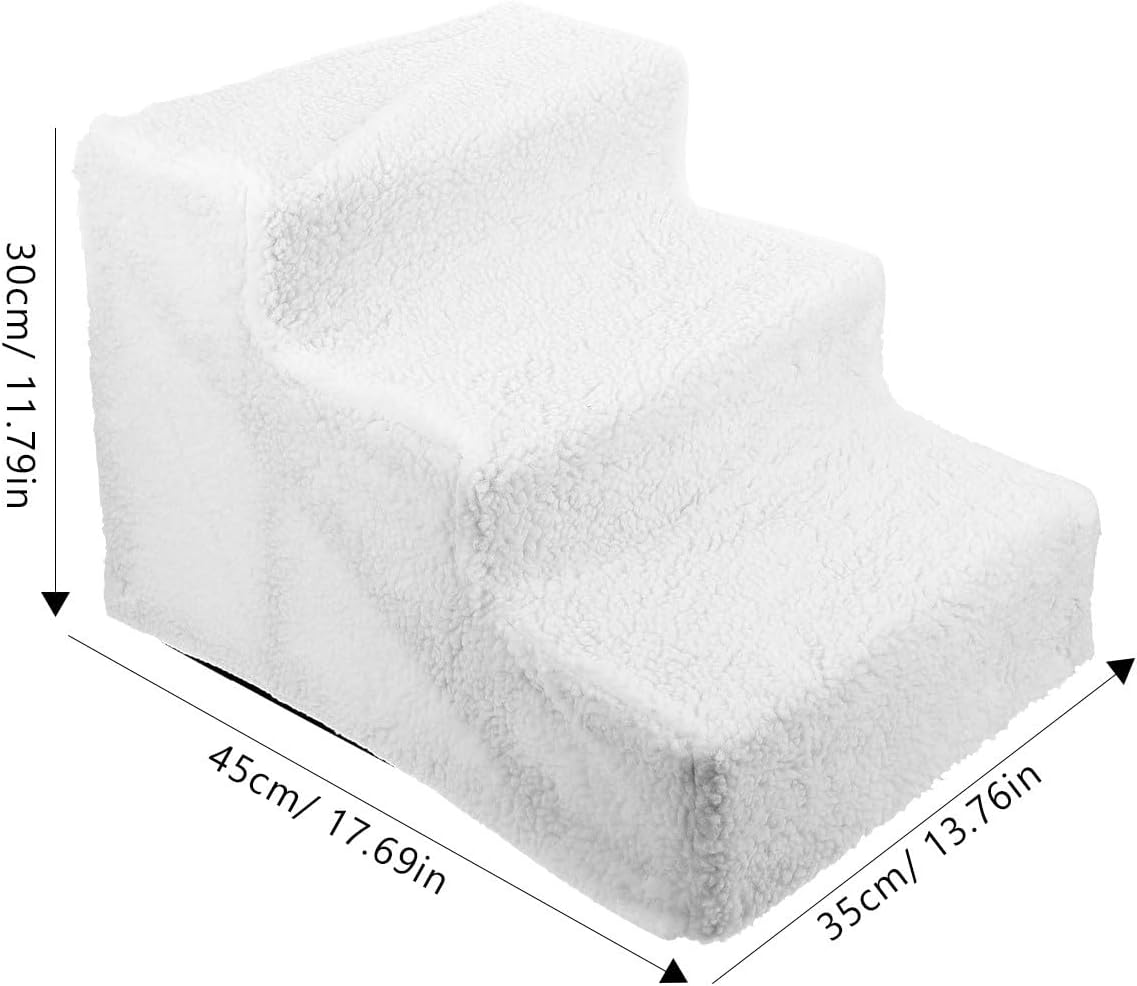 Pet Step Ladder Non-Slip White Modular Pet Stairs Ramp for Small Dogs and Cats Indoor Climbing Platform for Sofa and Bed