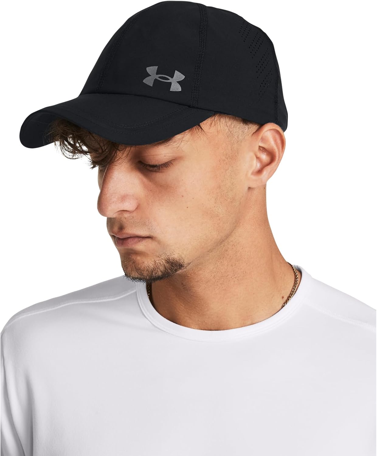 Under Armour Men's Iso-Chill Launch Run Adjustable Hat, (001) Black/Black/Reflective, One Size Fits Most
