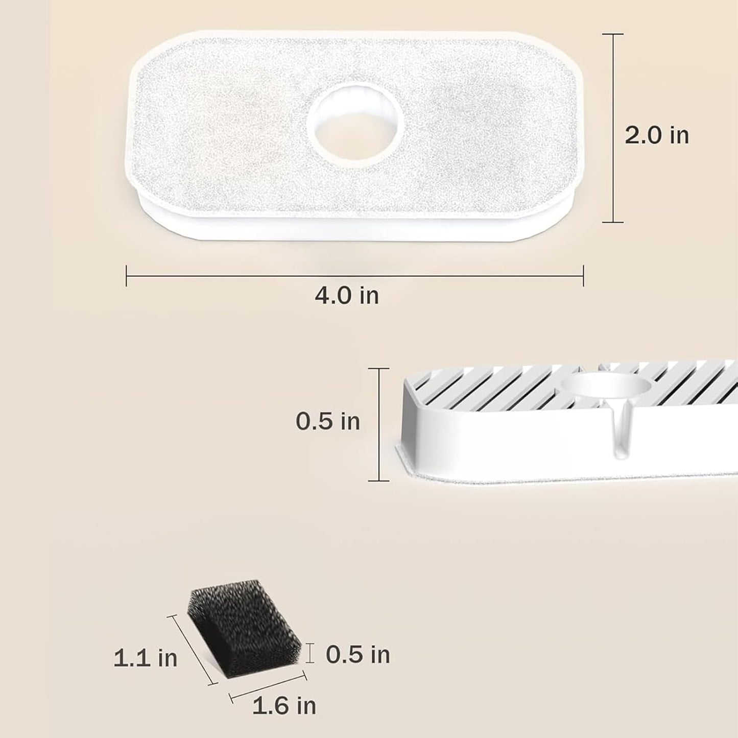 Battery Operated Cats Water Fountain and Sponges Automatic Pet Water Dispenser Replacement Accessories Water for Cats and Dogs