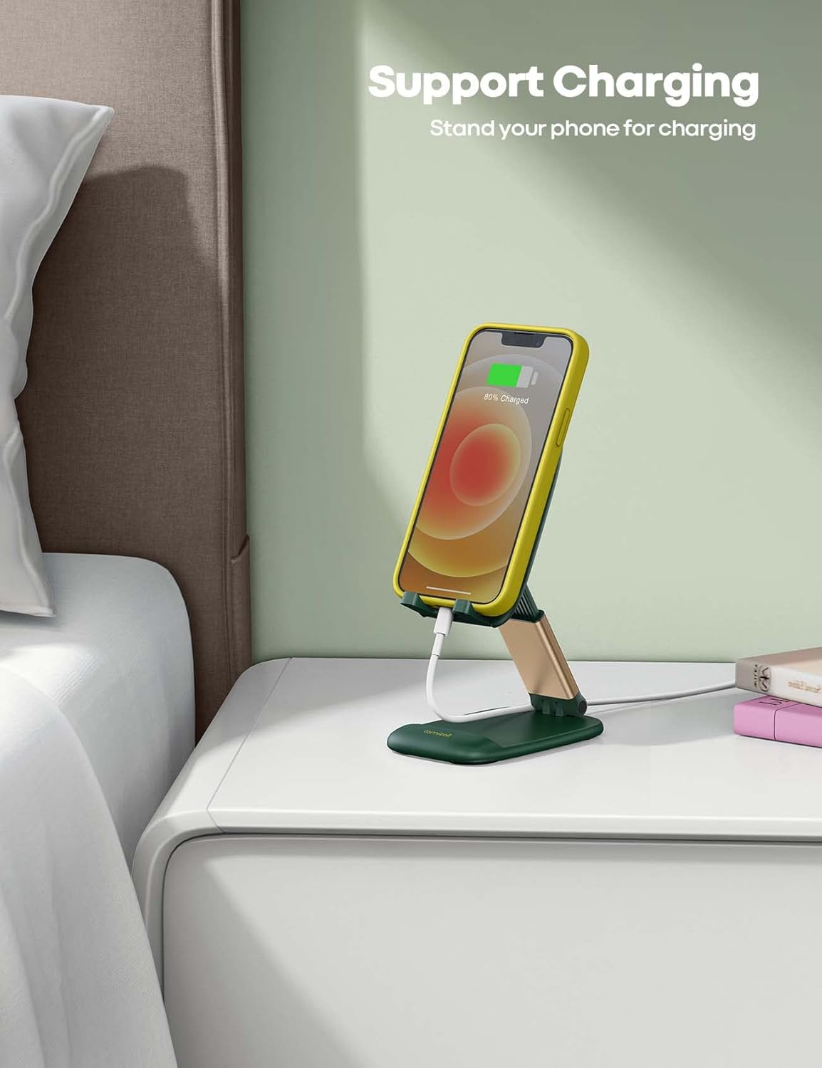 Lamicall Cell Phone Holder, Desk Accessories - Green iPhone Cellphone Stand, Office Desktop Accessories, Office Must Have, Gifts for Desk Decor, Phone