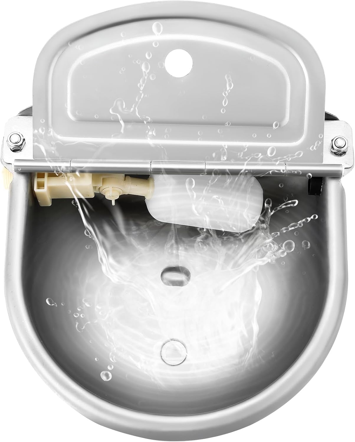 MAOPINER Automatic Water Dispenser, Automatic Waterer Bowl for Dogs, Farm Grade Stainless Stock Waterer Horse Cattle Goat Sheep Dog Water (with Drainage Hole)