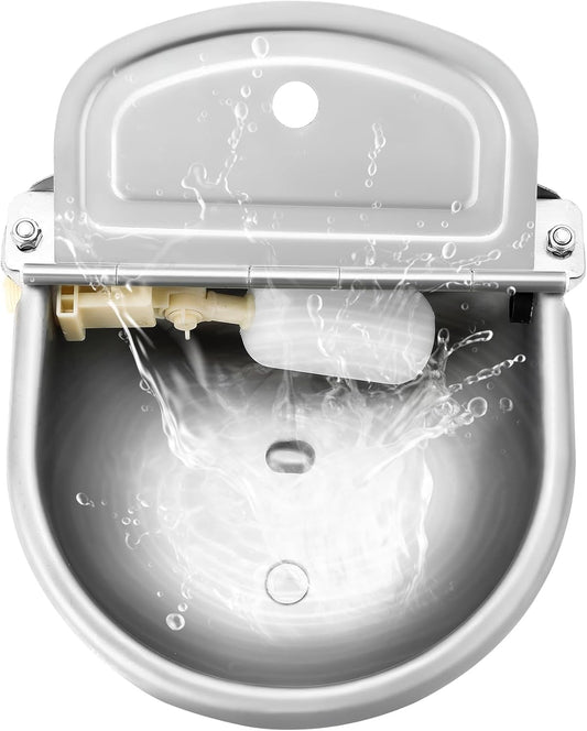MAOPINER Automatic Water Dispenser, Automatic Waterer Bowl for Dogs, Farm Grade Stainless Stock Waterer Horse Cattle Goat Sheep Dog Water (with Drainage Hole)