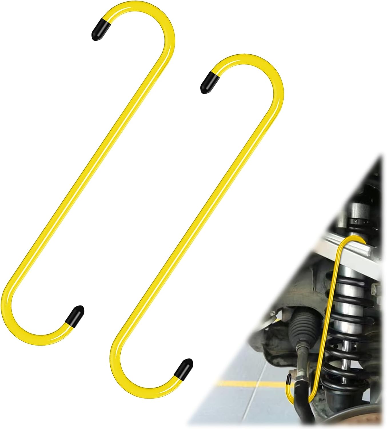 2PCS Brake Caliper Hanger Compression Mechanic Tool with Rubber Tips, Durable Steel, Rust-Proof Automotive Tools for Braking, Axle, Suspension, Herramientas para Extensión de Frenos