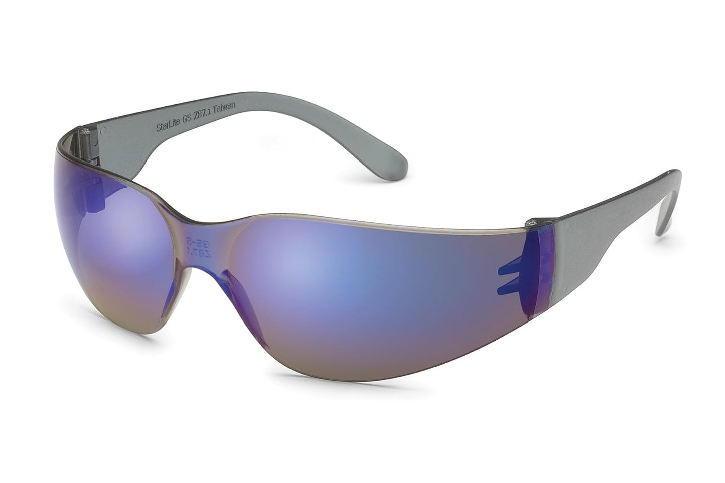 Gateway Safety 469M UL-Certified StarLite Safety Glasses, Blue Mirror Lens, Gray Temple, 1-Pack
