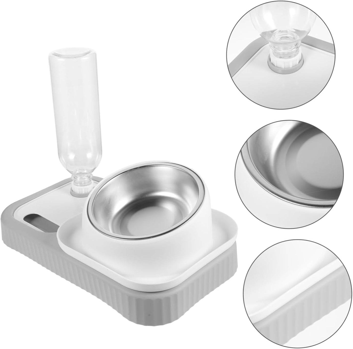 Milisten Cat Bottle Bowl Feeder Detachable Food and Water Dispenser for Cats and Safe Material Convenient Pet Feeding