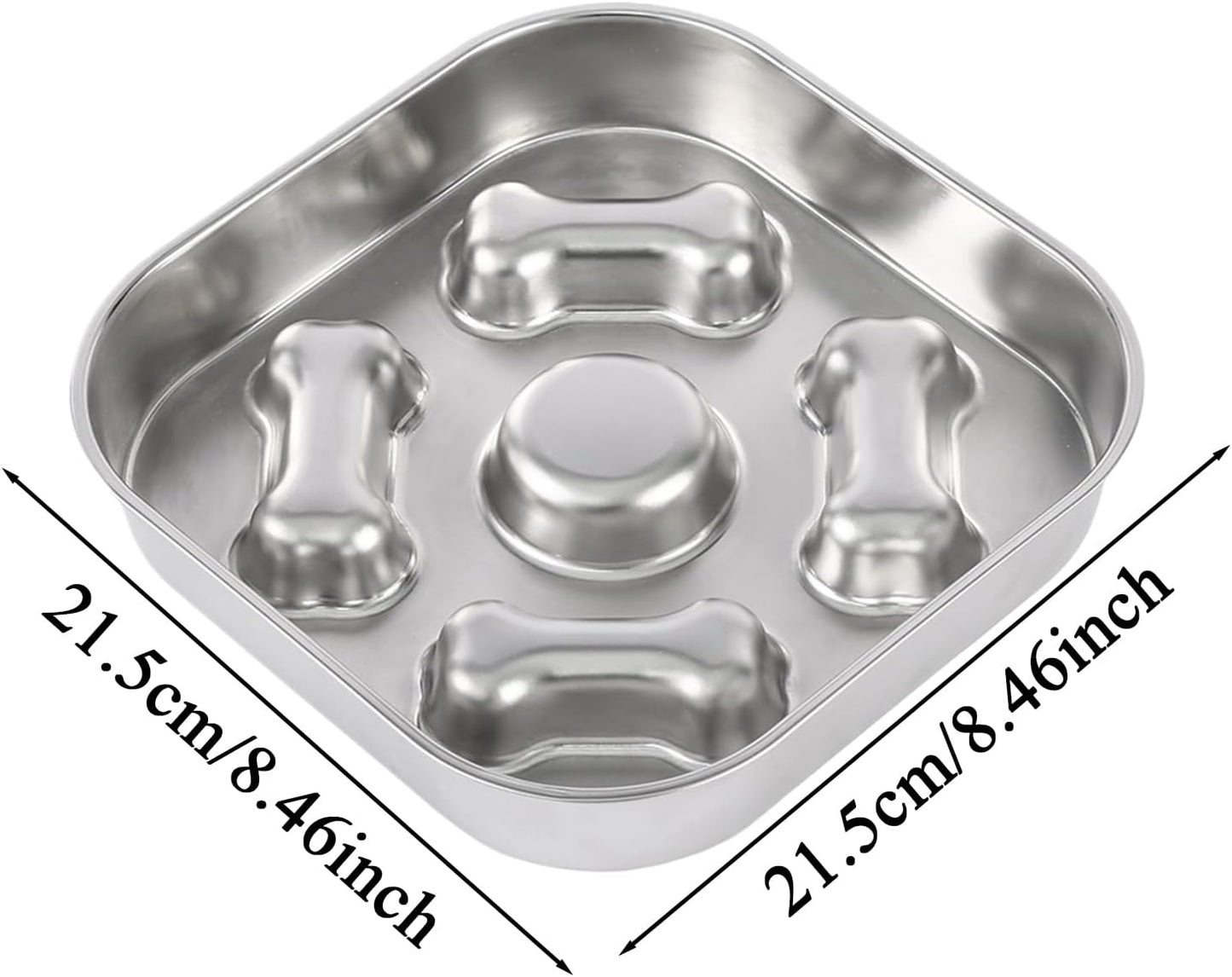 Puppy Slow Feeder Bowl - Stainless Steel Pet Puzzle Dish - Slow Feeder Dog Dishes Large Breed - for Small Medium Large All Breeds Wet Dry Food Indoor Home Outdoor