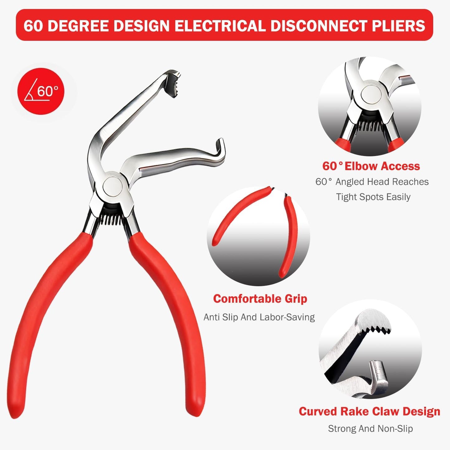 4 Pcs Electrical Disconnect Pliers for Cars,Hose Clamp Pliers,Automotive Electrical Connector Disconnect Tool,Connector Separator for Car, Truck Repair & 8PCS Terminal Removal Tools