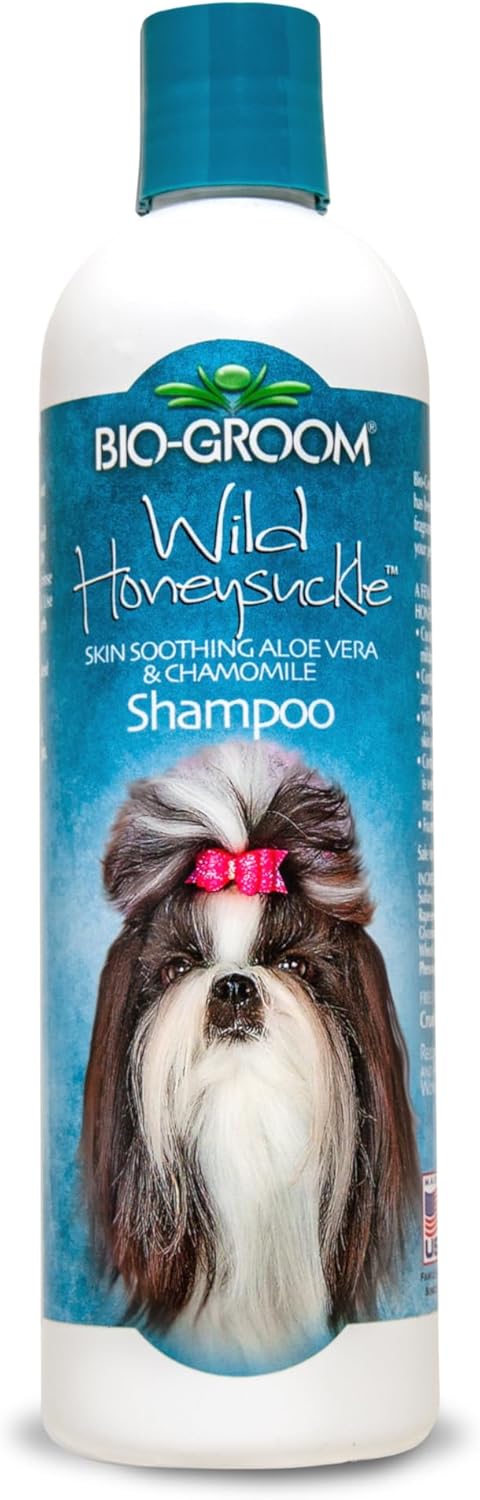 Bio-Groom Wild Honeysuckle Dog Shampoo - Natural Scent Pet Shampoo, Aloe Vera, Chamomile, Cat & Dog Bathing Supplies, Puppy Wash, Cruelty-Free, Made in USA, Quick Rinse Cat Shampoo - 12 fl oz 1-Pack