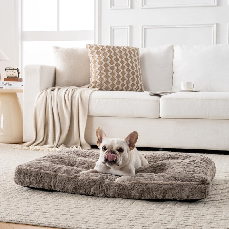 Luxury Cozy Orthopedic Thickened Brown Pet Mat for Dog and Cat, Machine Washable (23" x 18" 2")