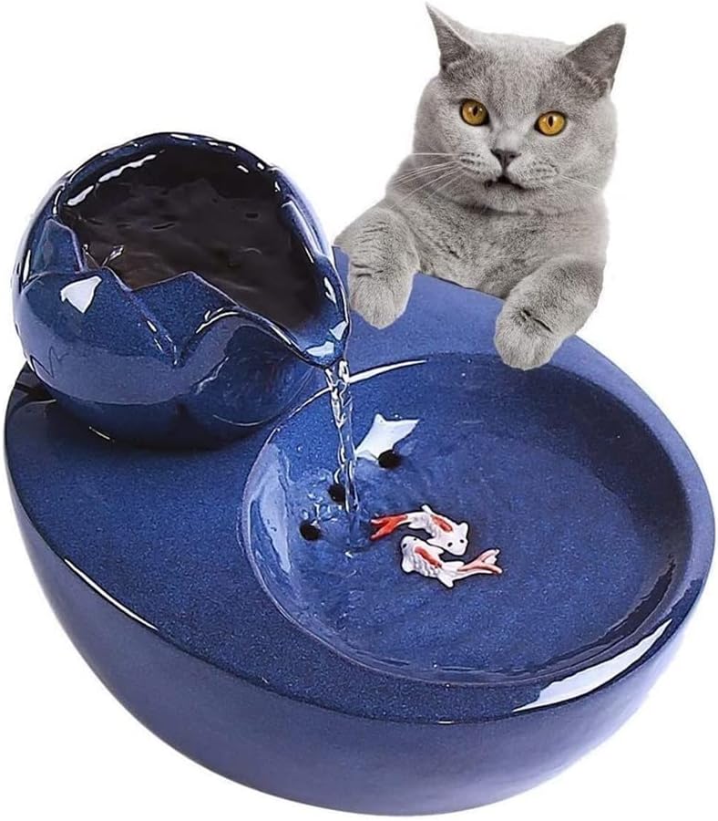 Fountain Cat Water Fountain for Drinking UltraQuiet Ceramics Automatic Circulation Pet Water Dispenser for Cat and Small Dogs Silent Pump Pet Water Dispenser (Size : Style:2)
