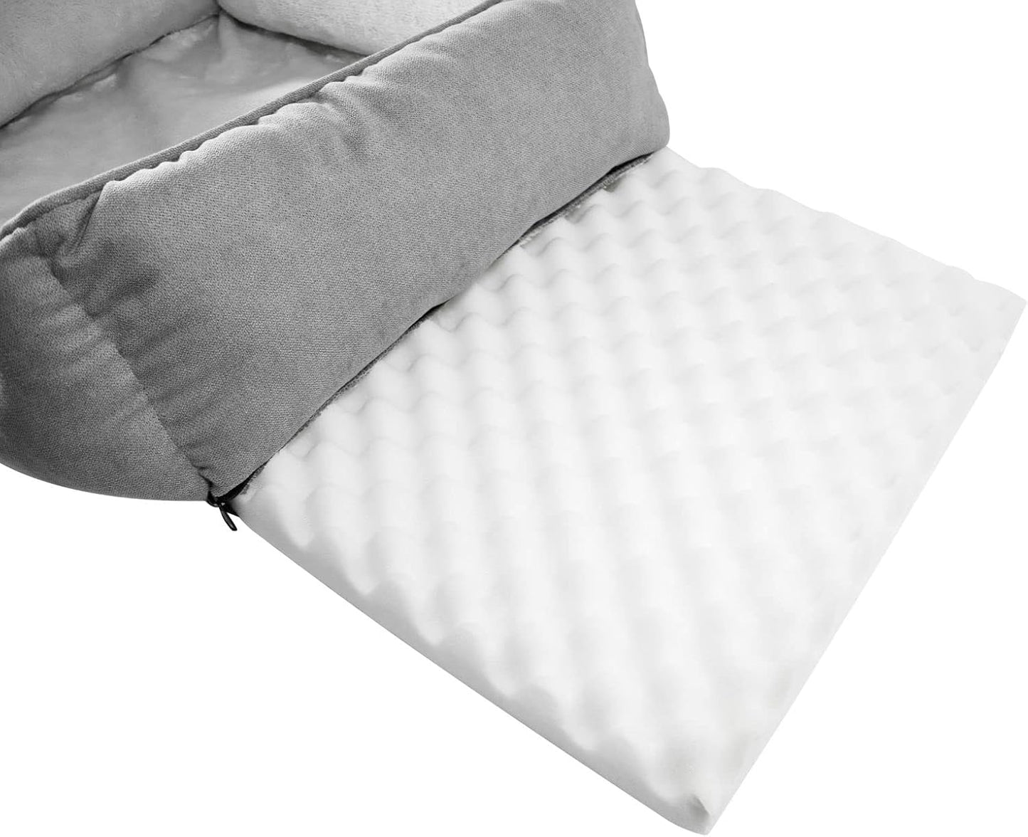 long rich rectangle bolster Pet Bed, Dog bed medium size, Gray With, 25x21x8 Inch (Pack of 1) (HCT-REC-005)