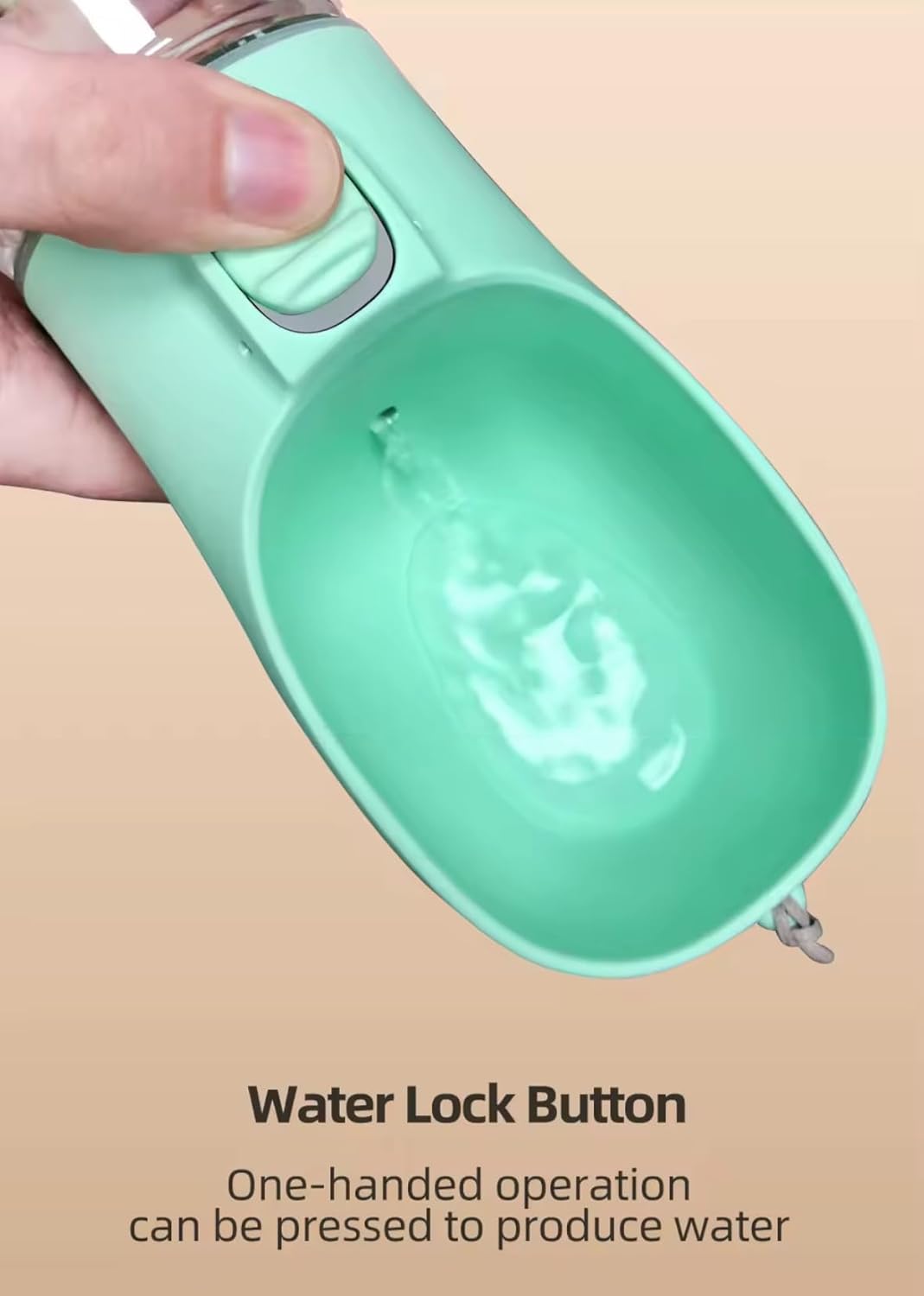 Dog Water Bottle 350ml for Walking & Travel, Leak Resistant Design Portable Pet Water Dispenser with Water Return Button, One Hand Drinking Cup for Small Dogs & Cats, Lightweight PET Bottle