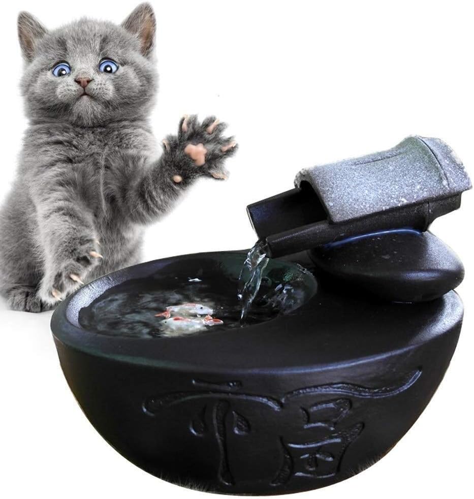 Cat Water Fountain for Drinking Ultra-Quiet Ceramics Automatic Circulation Pet Water Dispenser for Cat and Small Dogs Silent Pump (Size : Style:8) (Style:7)