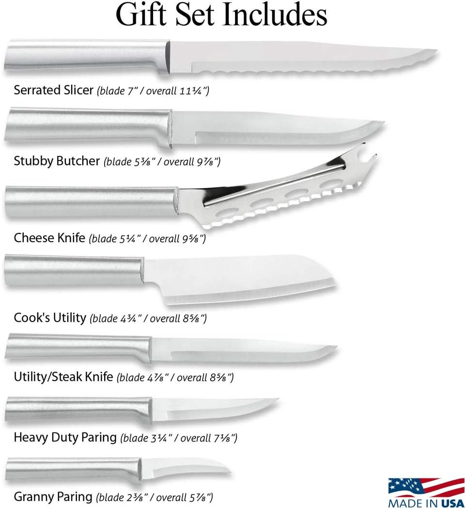 Rada Cutlery The Starter Gift Part 2 Gift Set (S48), 7-Piece Knife Set, Stainless Steel Blades, Silver Handle