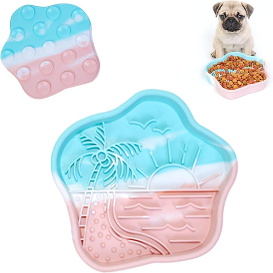 WUGO Silicone Slow Lick Mat Silicone Slow Feeder Dog Bowls for Dogs and Cats with Suction Cups Dog Puppy Lick Mat Pat Dog Toys to Keep Them Busy