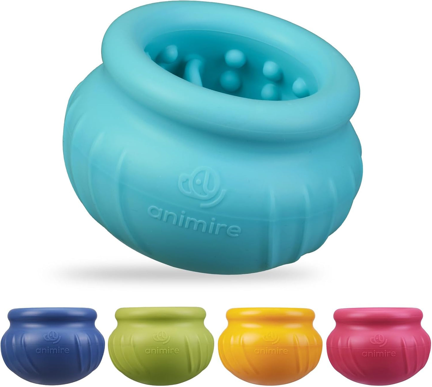 Wobbly Dog Enrichment Lick Toy, Stuffable Frozen Lick Bowl to Keep Dogs Busy, Long-Lasting Interactive Treat Dispensing Dog Toy, Silicone Fetch Catch Chew Toy(Teal,S)