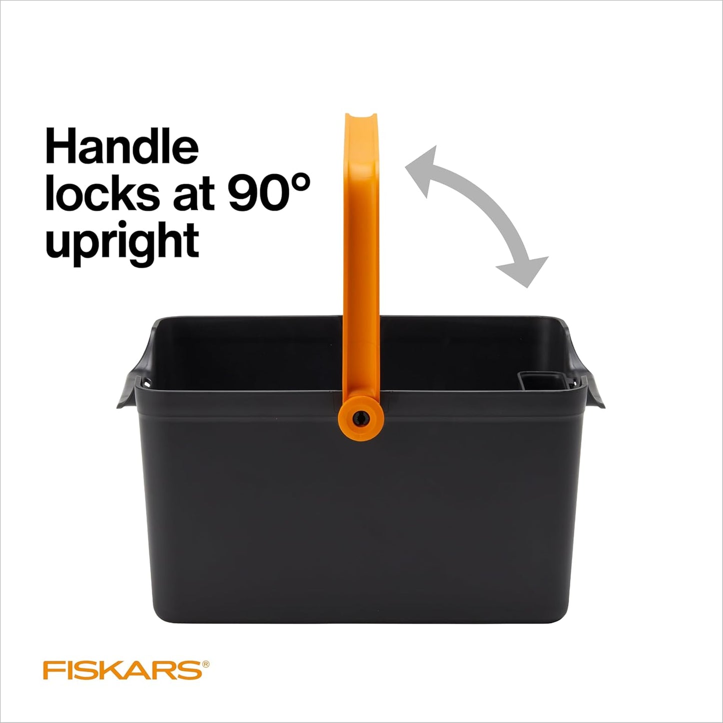 Fiskars Garden Tool Caddy, Portable Storage Organizer with Removable Bin for Snips & Pruners, Durable Recycled Resin Carrier for Indoor & Outdoor Gardening, Locking Handle & Wall Mount