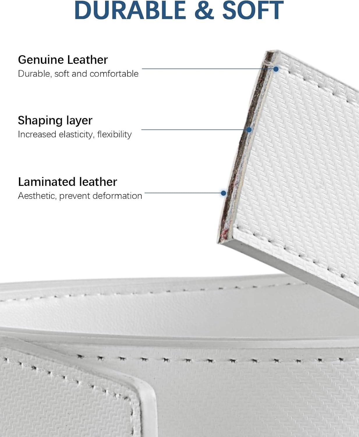 BOSTANTEN Men's Belt, Ratchet Belts for Men Leather Dress Casual with Adjustable Buckle, Cut for Fit