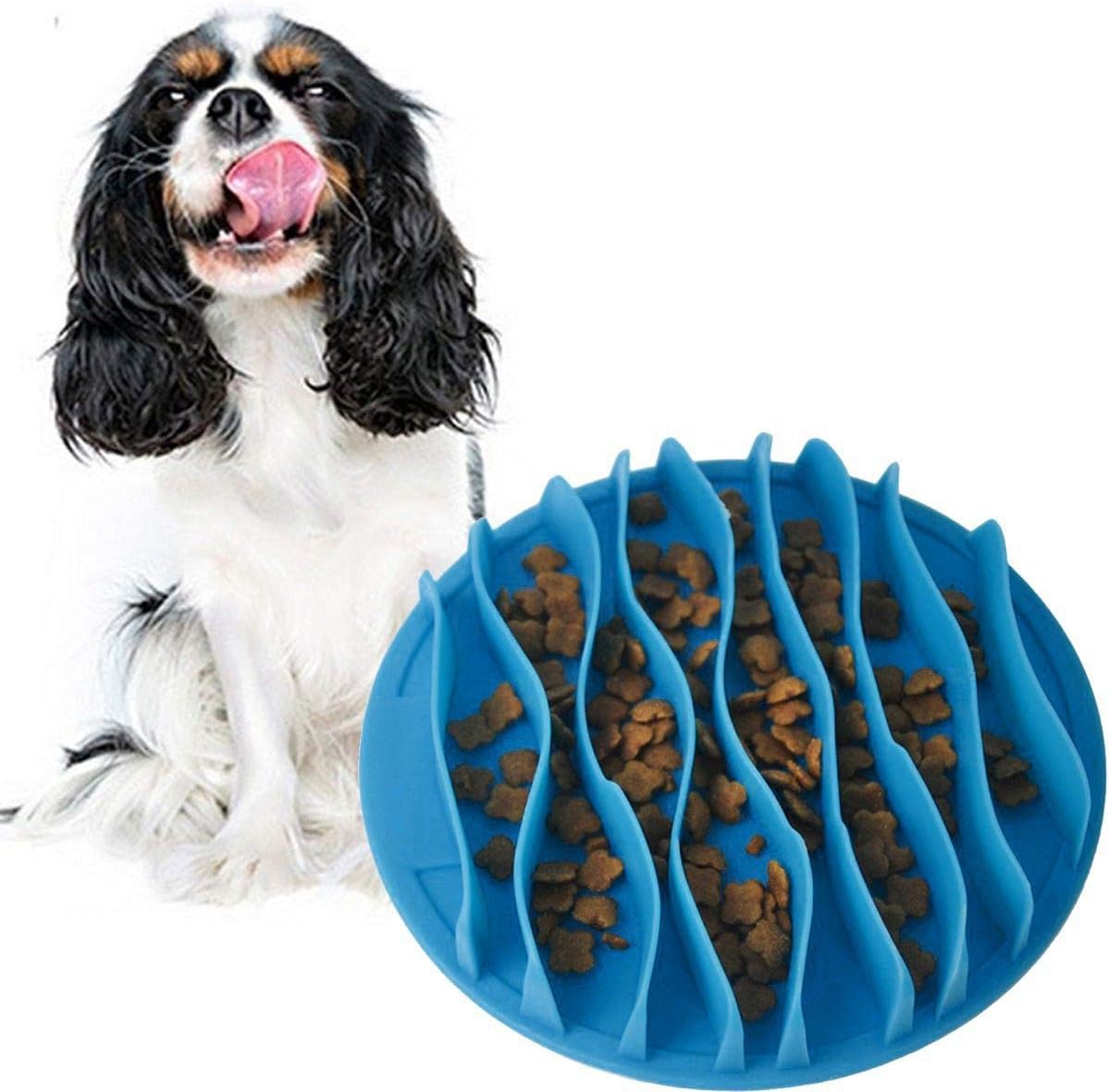 Cat Fun Slow Feeder Bowl Interactive Stop Bloat Pet Dogs Bowl Prevent Choking Healthy Non-Toxic (S:7.5 Inch)