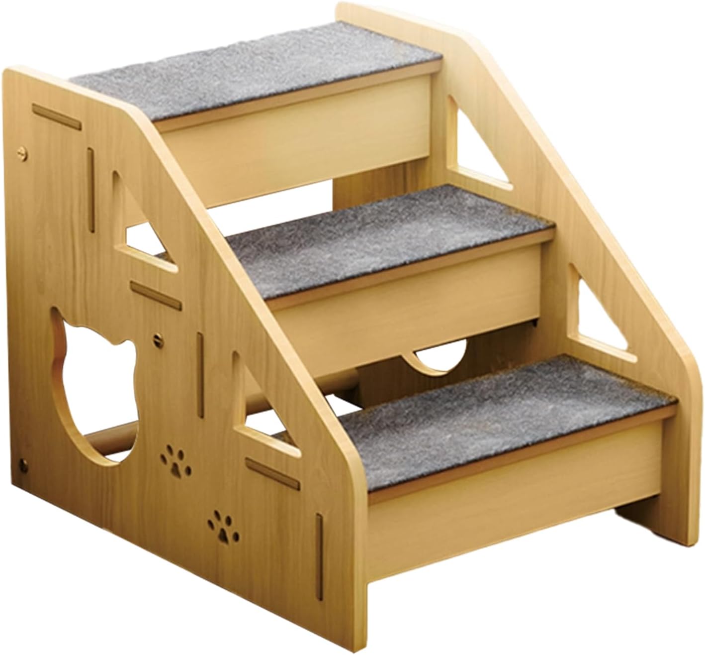 TimberTrot Pro - Dog Steps | Wooden Non-Slip Pet Ladder | 3-Step Cat Stairs for Couch, Sofa, and Bed | for Small Elderly Puppy and Kittens | Apartment Friendly