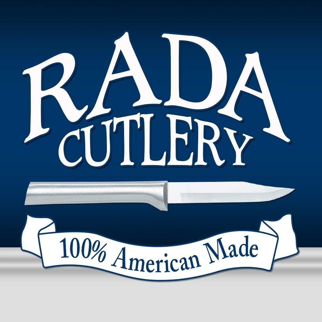 Rada Cutlery Essential Oak Block Set (G258), 8-Piece Block Knife Set, Stainless Steel Blades, Black Handle