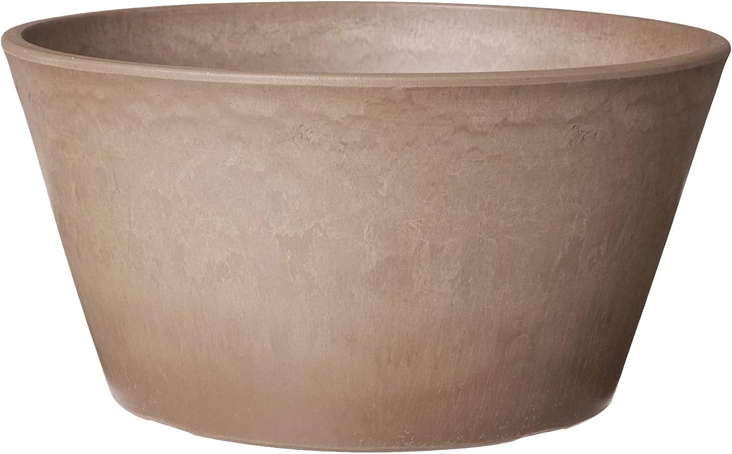 Arcadia Garden Products PSW Pot Collection TD25TP Plastic/Stone/Wood Composite Shallow Bulb Pan - No Drainage Hole (Drillable), Planter for Succulents, Bonsai, Fairy Gardens, Herbs, 10-inch, Taupe