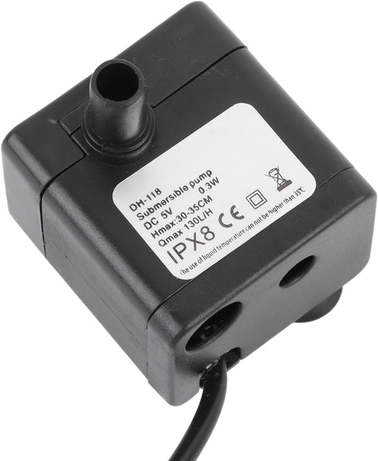 Pet Fountain Replacement Pump, High Power Submersible 130LH Convenient for Home