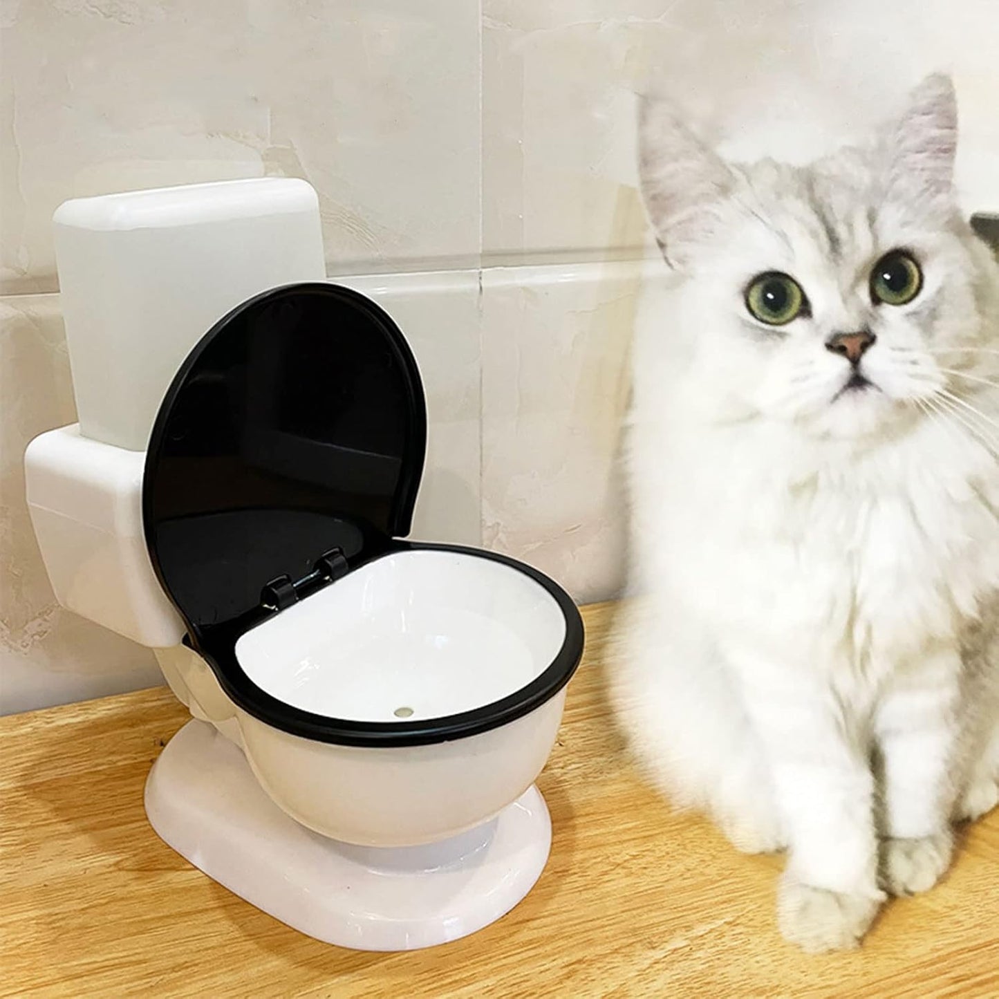 Cats Water Fountain Funny Toilet Shape Automatic Pet Drinking Bowl Quiet Fed Water Dispenser 650mL No Filter Fountain