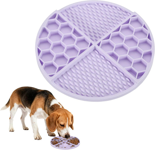 Slow Feeder Dog Bowls, Puzzle Slow Eater Dog Food Bowl, (Purple & Diameter: 6.3"), Intended for Fast Eater Small/Medium Dogs/Helps Prevent Abdominal Gas Anti-Choking
