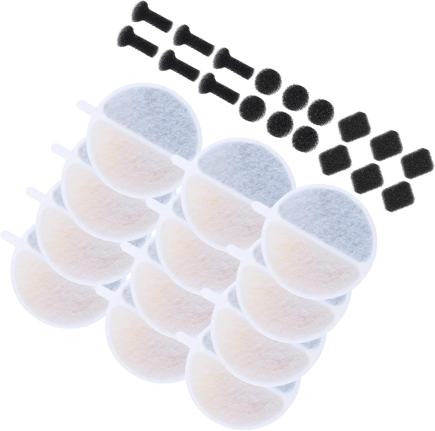 15/30pcs Replacement Filter Dogs Cats Water Drinking Fountain Replaces For Pet Water Fountain Easily To Install&Maintain Cats Filter And Sponges Pet Replacement Round