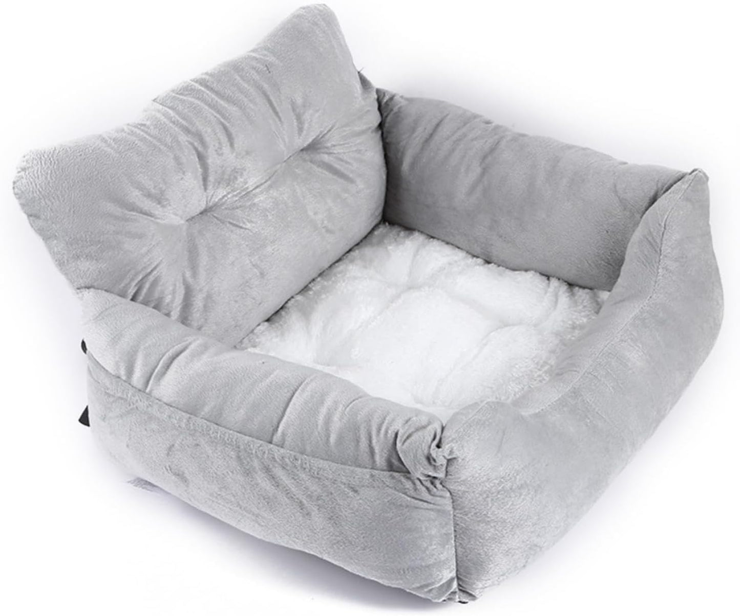 Dog Bed, Removable and Washable car Litter pet cat and Dog car Sofa Litter Suitable for Travelling. (Grey (Non-Removable))