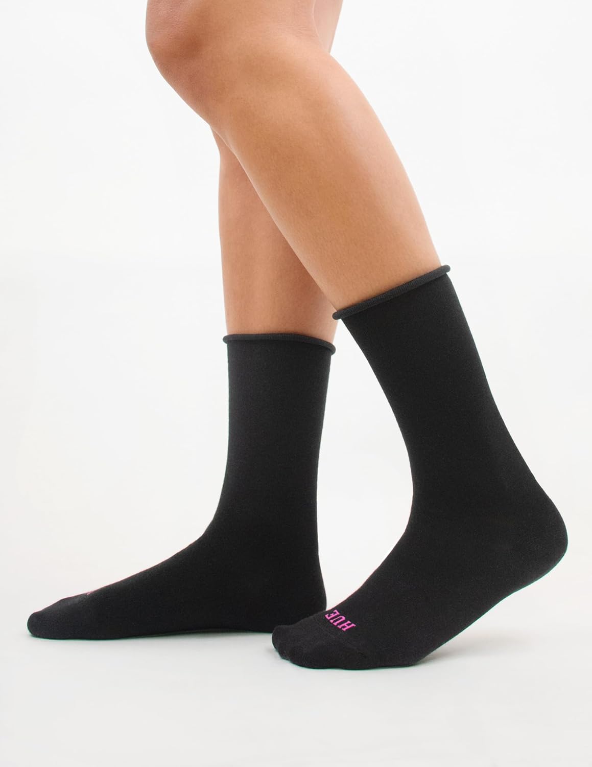 HUE Women's Jeans Sock Crew 4 Pair Pack