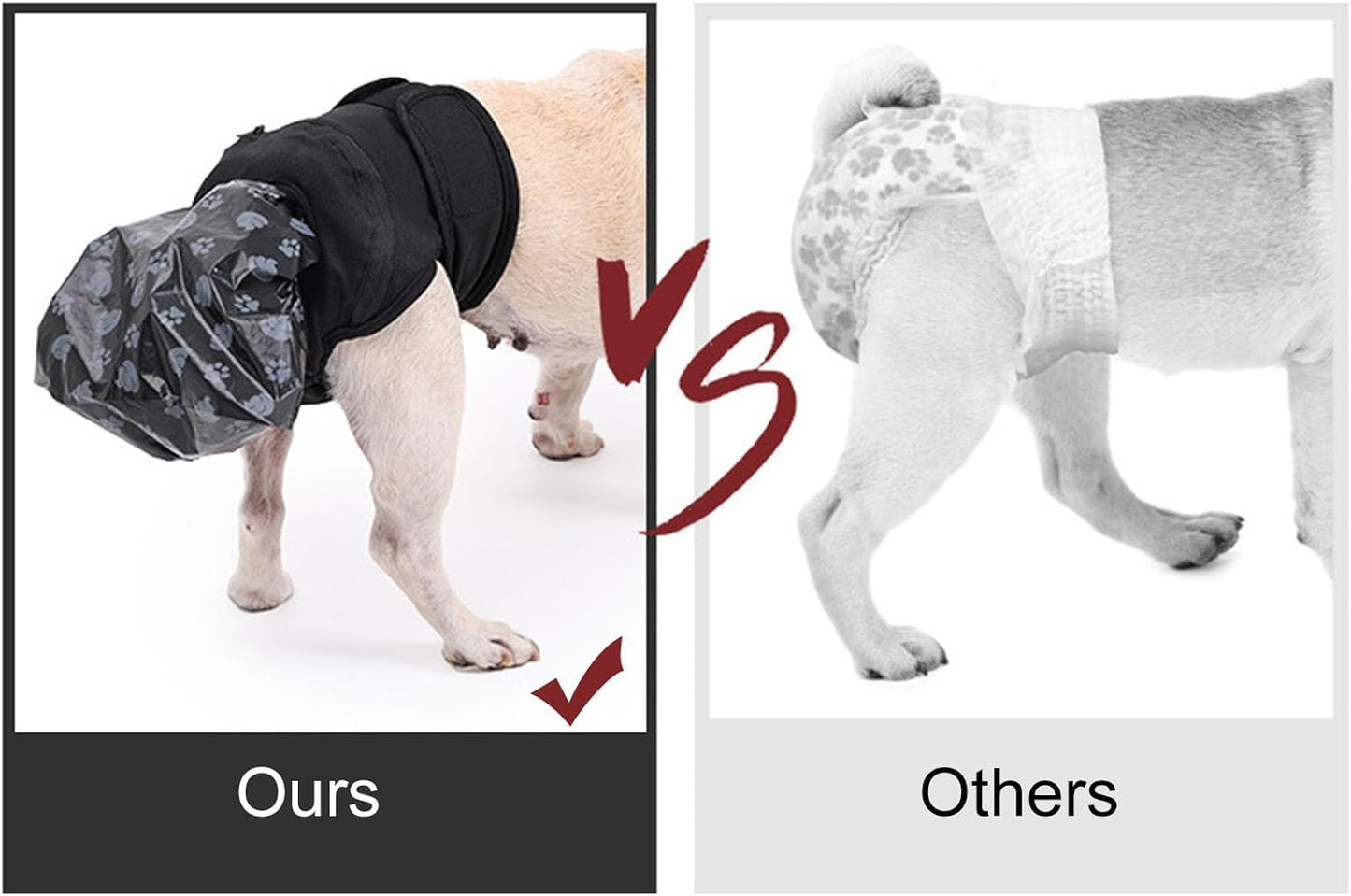 Reusable Doggies Period Diaper with Poop Bag for Small Dogs Pet Underwears Pet Dog Comfortable Nappies