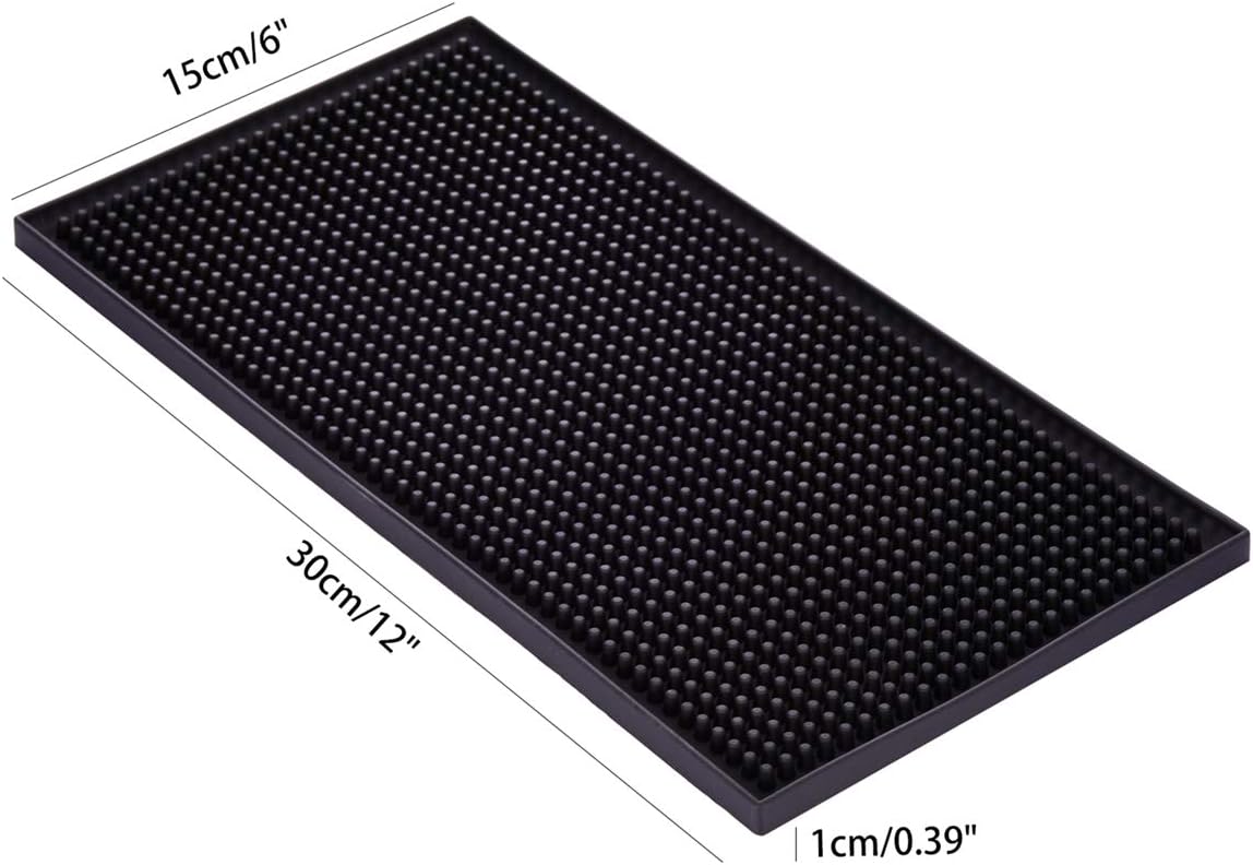 Bar Mat for Cocktail and Coffee Bar 6" x 12" Rubber Bar Service Spill Mat for Cocktail Bartender Coffee Bar or Countertop Mats Glass Drying Mat