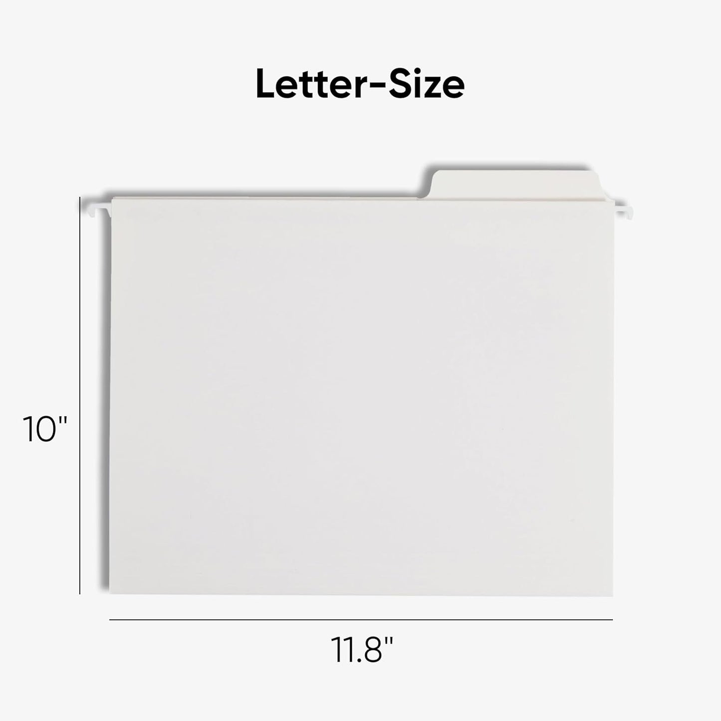 Smead FasTab Hanging File Folder, 1/3-Cut Built-in Tab, Letter Size, White, 20 per Box (64002)