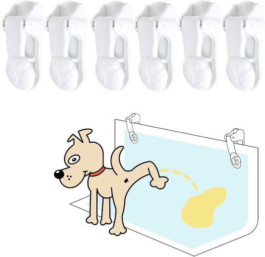 Dog Pee Pad Holder with Walls (6 Pack) for Small & Large Size Wee Wee Pad, Indoor Potty Training Pad Holder for Leg-Lifting Puppies (White)