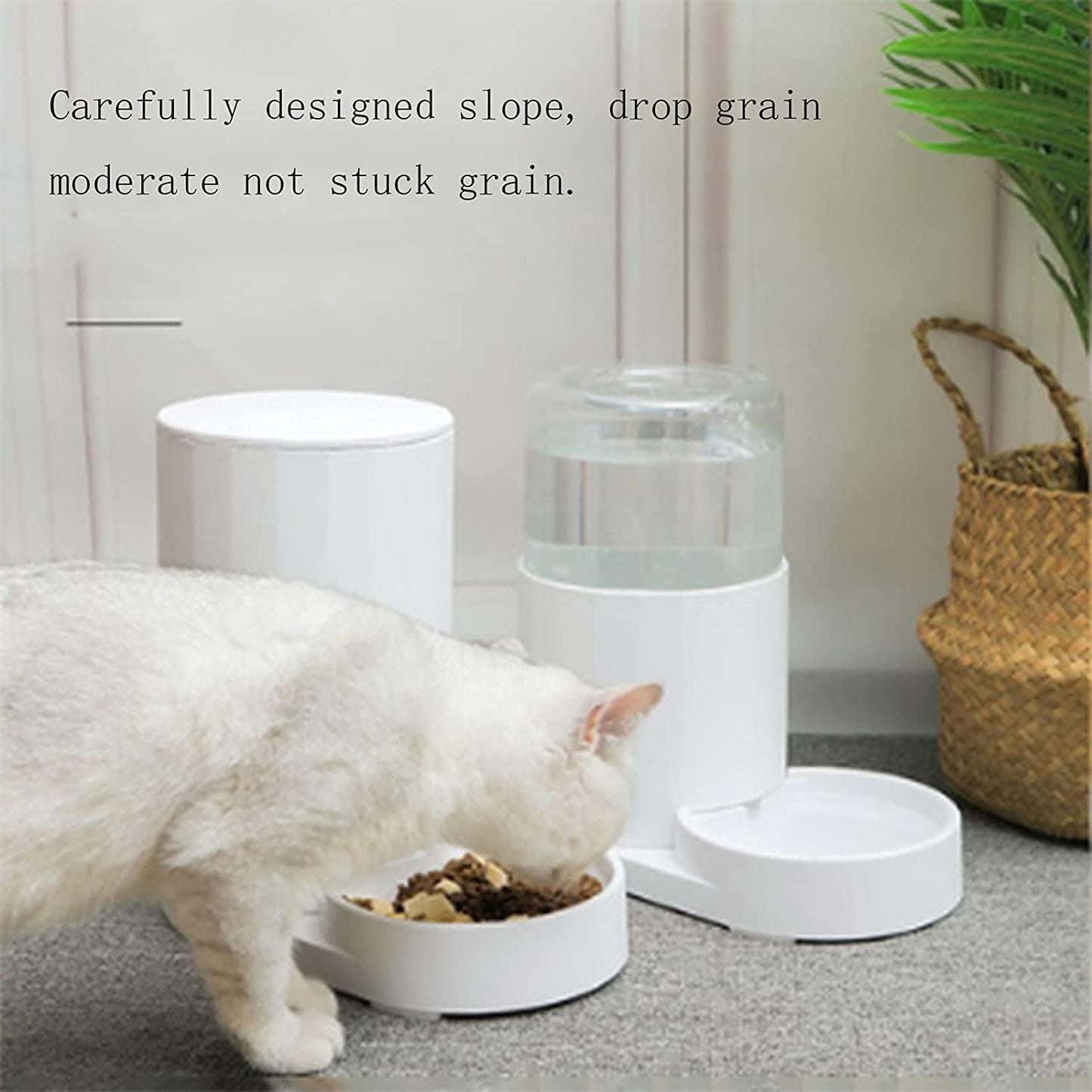 Fountain 2 Pack Automatic Cat Feeder and Water Dispenser in Set,2.5L Gravity Pet Food Feeder and Water Dispensers for Cats Dogs Feeding Drinking Pet Water Dispenser