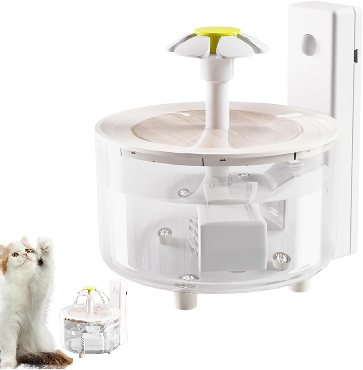 Wireless Cat Water Fountain - 53oz 1.5l Feeder for Indoor Pets | Quiet Large Capacity with Motion Sensor Providing Fresh Flowing Water for Cats Dogs Puppies Keeping Hydration Healthy and Convenient