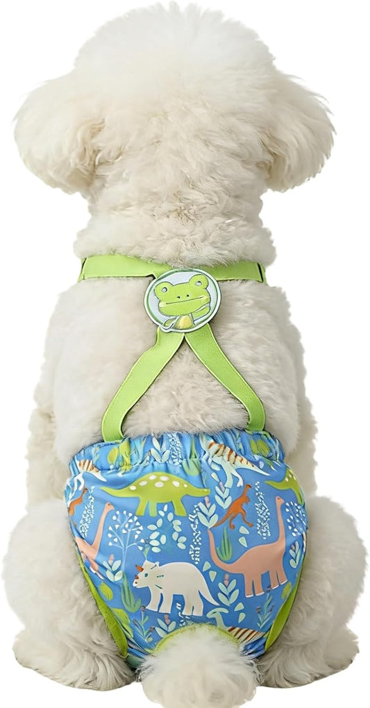 Diaper for Dogs - Washable Female Wraps with Suspender,Reusable Dog Panties | for Home Apartment Indoor Outdoor Travel Car Crate Kennel Yard Park Beach Camping