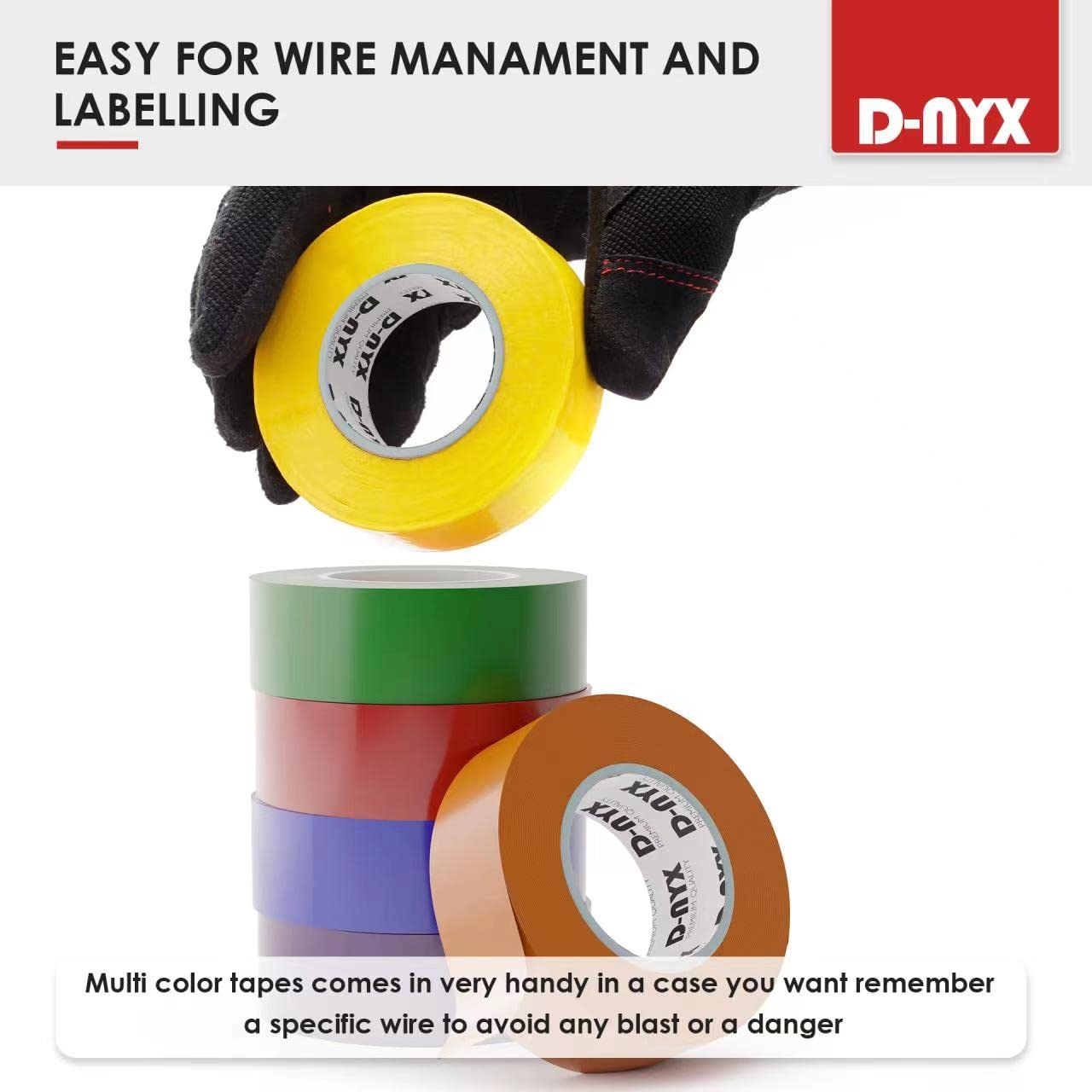 6 Pack Color Vinyl Electrical Tape, Waterproof Flame Heat & Weather Resistant IndoorOutdoor High-Temperature Professional Grade Electric Wire Colored Tape 3/4 in x 30 FT x 7 Mil E Tape